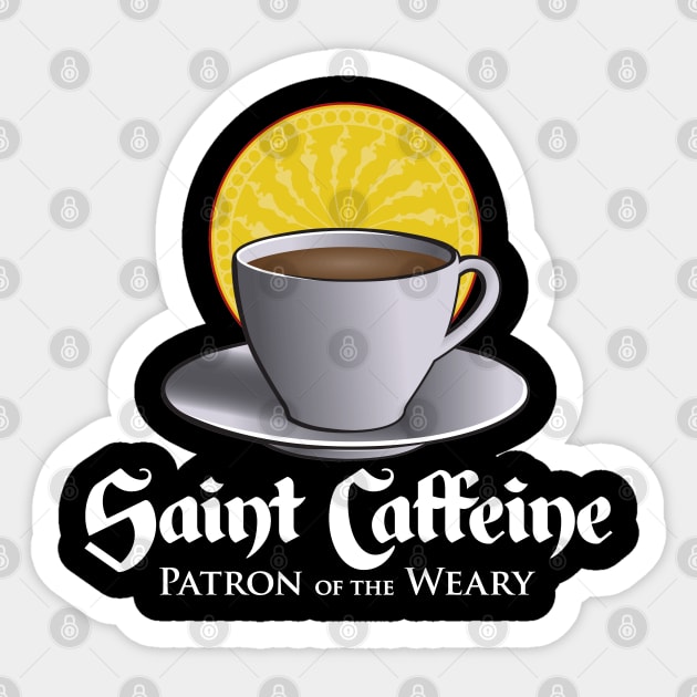 Saint Caffeine Sticker by LaughingCoyote